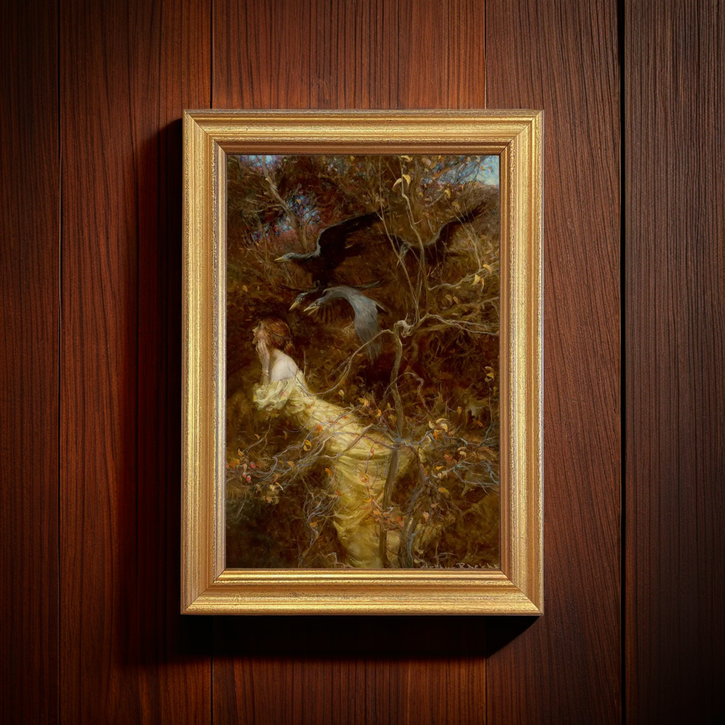 The Haunted Woods – Victorian Oil Painting Print on Satin