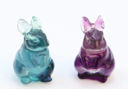 Natural Crystal Fluorite Rabbit DIY Decorative Figurine