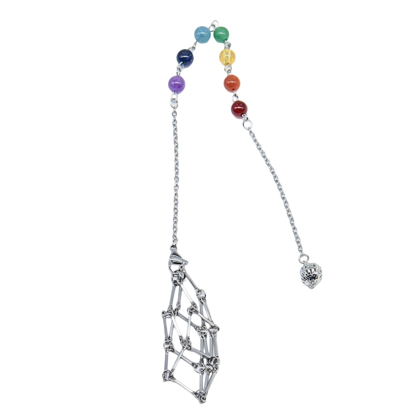 Pendulum - 7 Chakra Chain with Macrame Metal Pocket