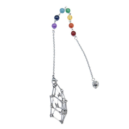 Pendulum - 7 Chakra Chain with Macrame Metal Pocket