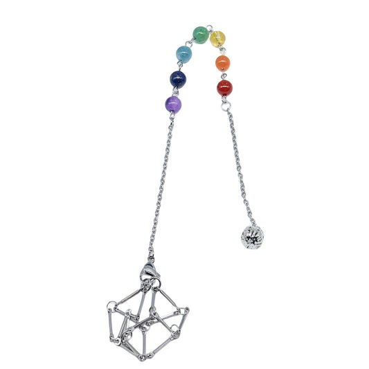 Pendulum - 7 Chakra Chain with Macrame Metal Pocket