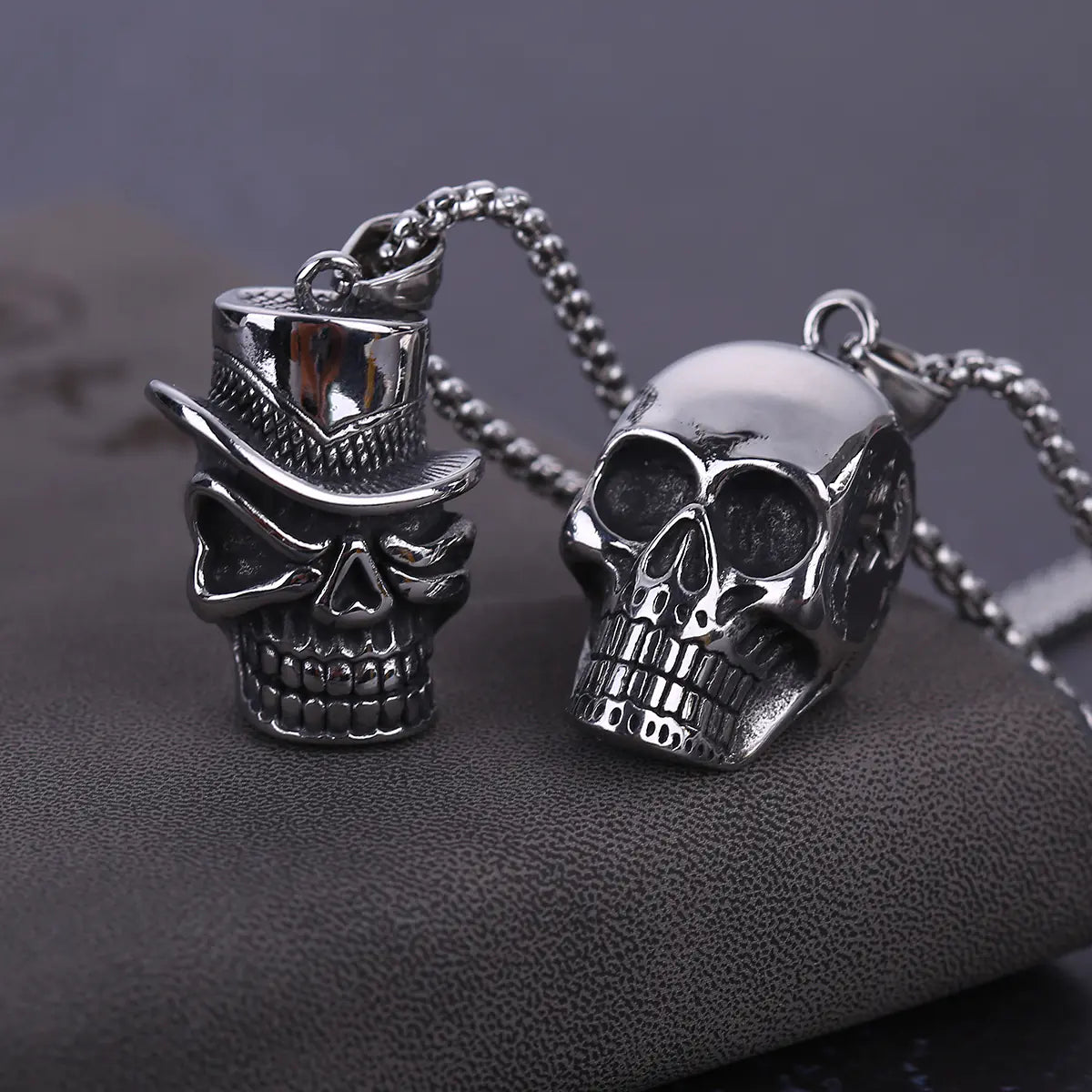 New Men's Punk Titanium Steel Skull Pendant Accessories