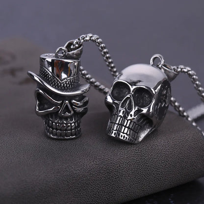 New Men's Punk Titanium Steel Skull Pendant Accessories