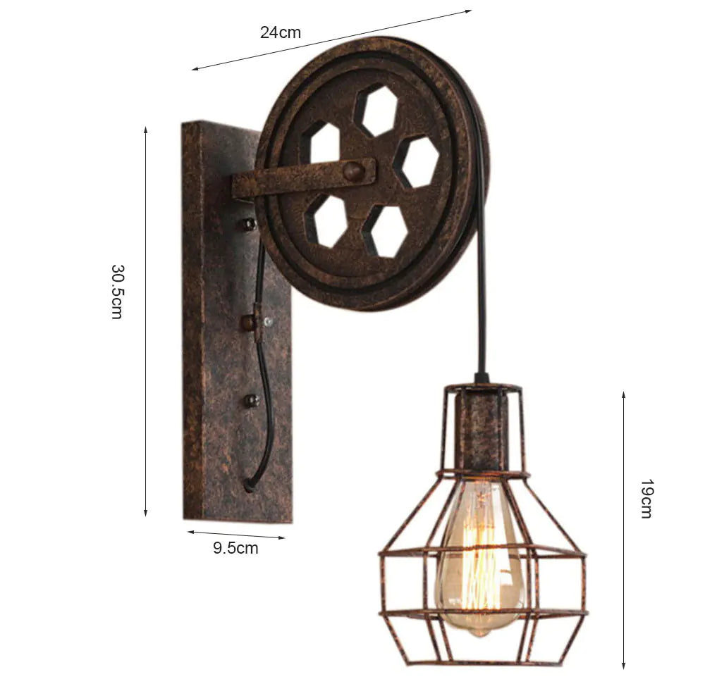 Vintage LED Wall Lamp with Creative Roller Design