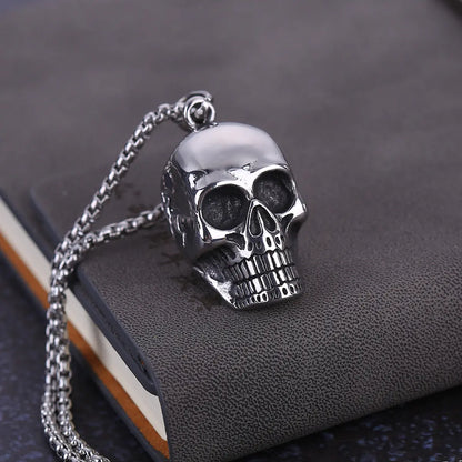 New Men's Punk Titanium Steel Skull Pendant Accessories