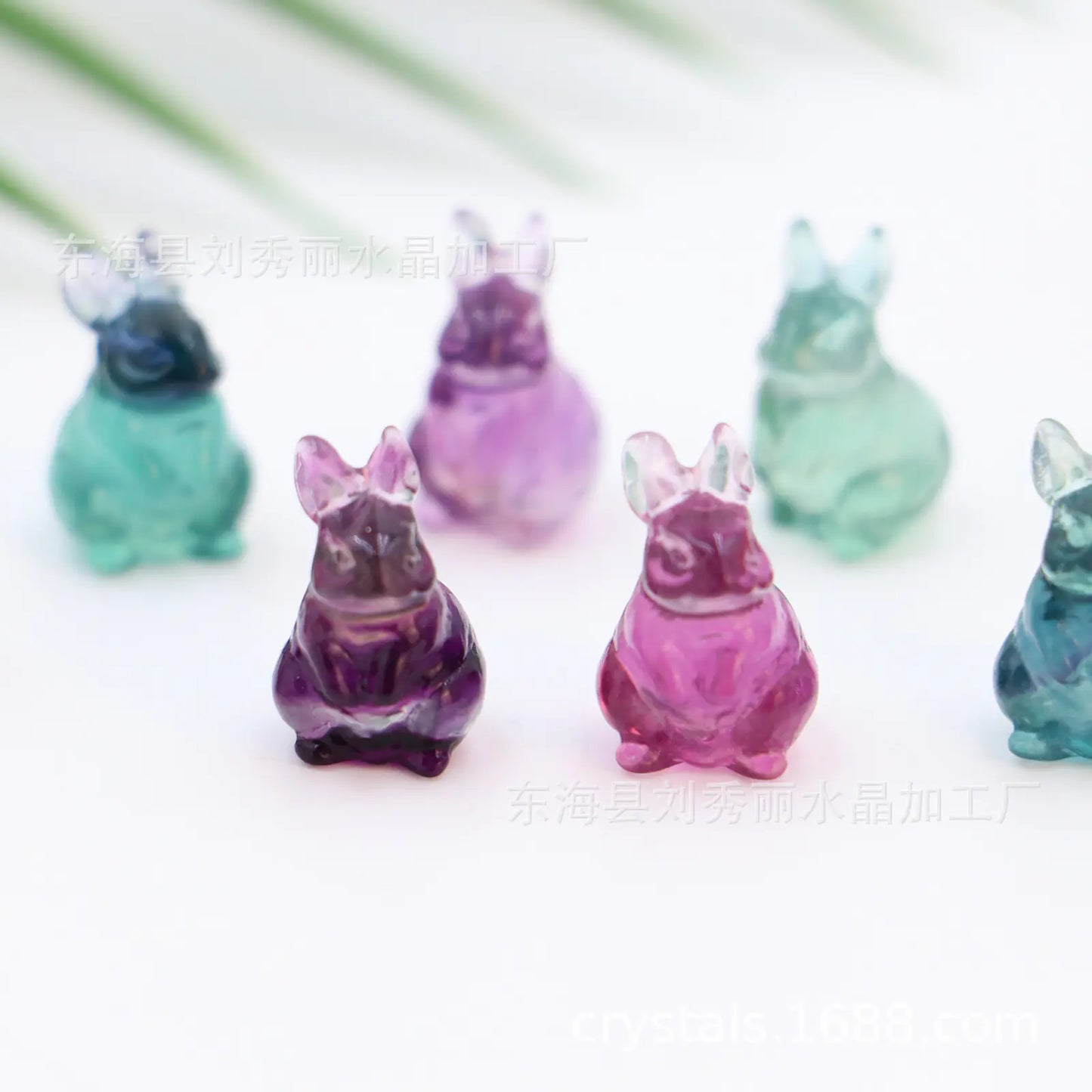 Natural Crystal Fluorite Rabbit DIY Decorative Figurine
