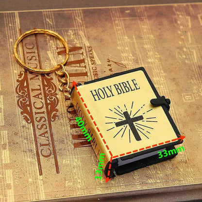 Mini Toy Book Keychain Pendant Bible Flip Book Ornaments