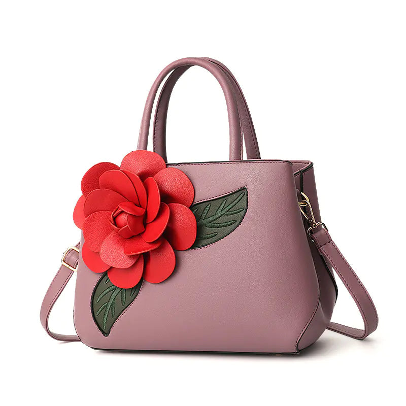 Charming Floral Tote Bag and Crossbody Shoulder Bag