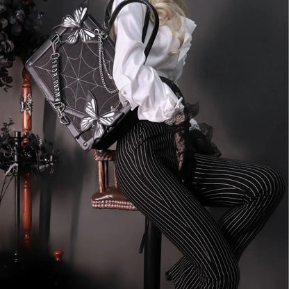 Dark Wind Maze Butterfly Tote Bag - Punk Goth Style