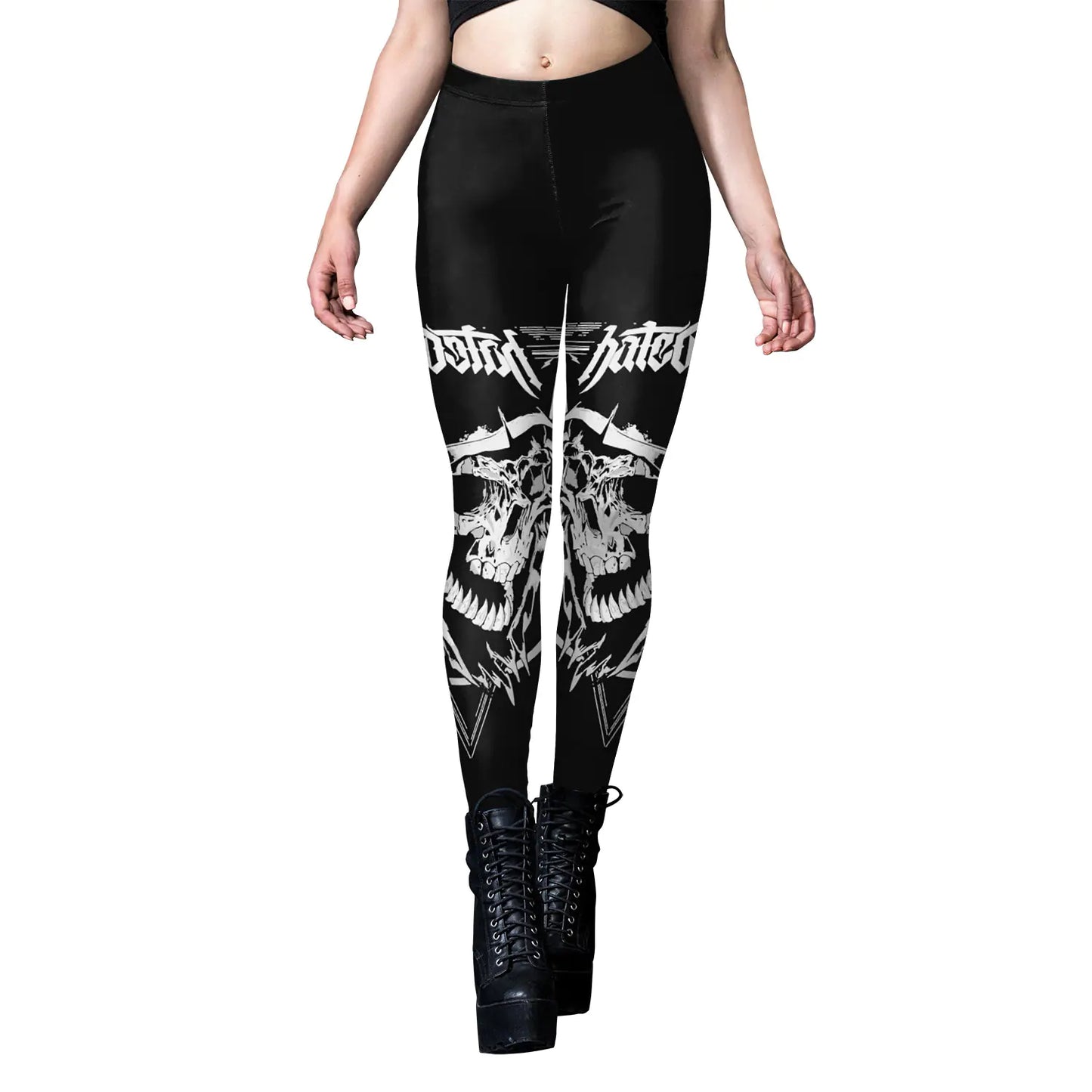 Gothic Style Printed Yoga Leggings for Women