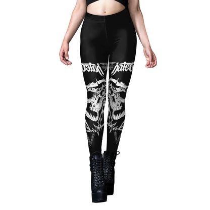 Gothic Style Printed Yoga Leggings for Women