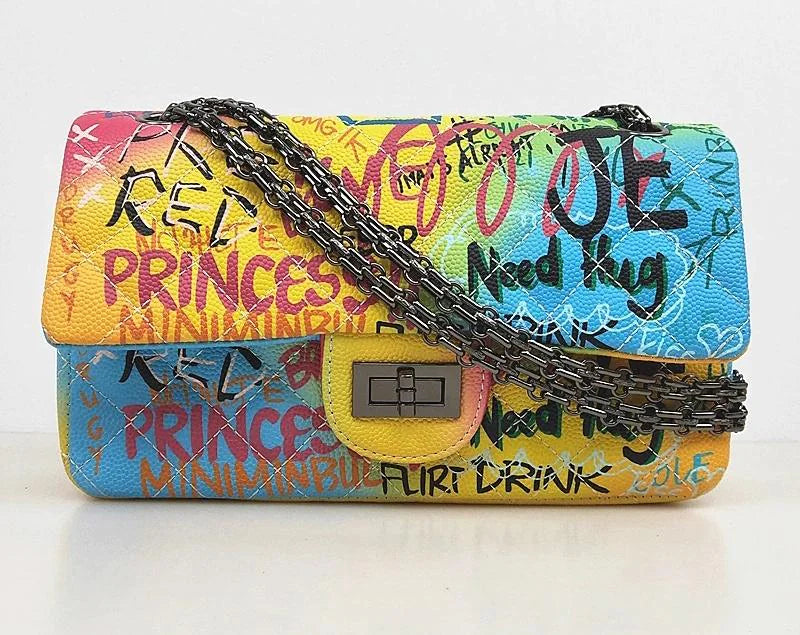 2019 New Chic Colorful Graffiti Large Shoulder Bag