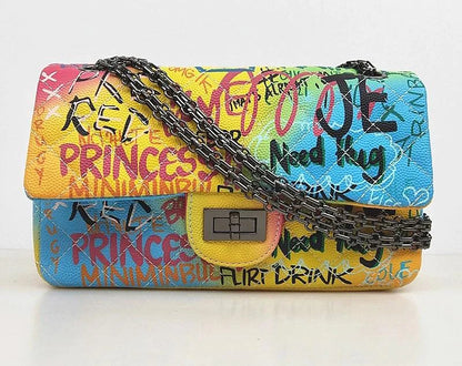 2019 New Chic Colorful Graffiti Large Shoulder Bag