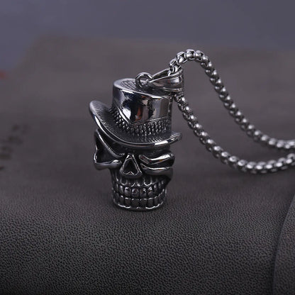New Men's Punk Titanium Steel Skull Pendant Accessories