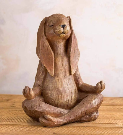 Zen Rabbit Sculpture for Garden and Parlor Decor