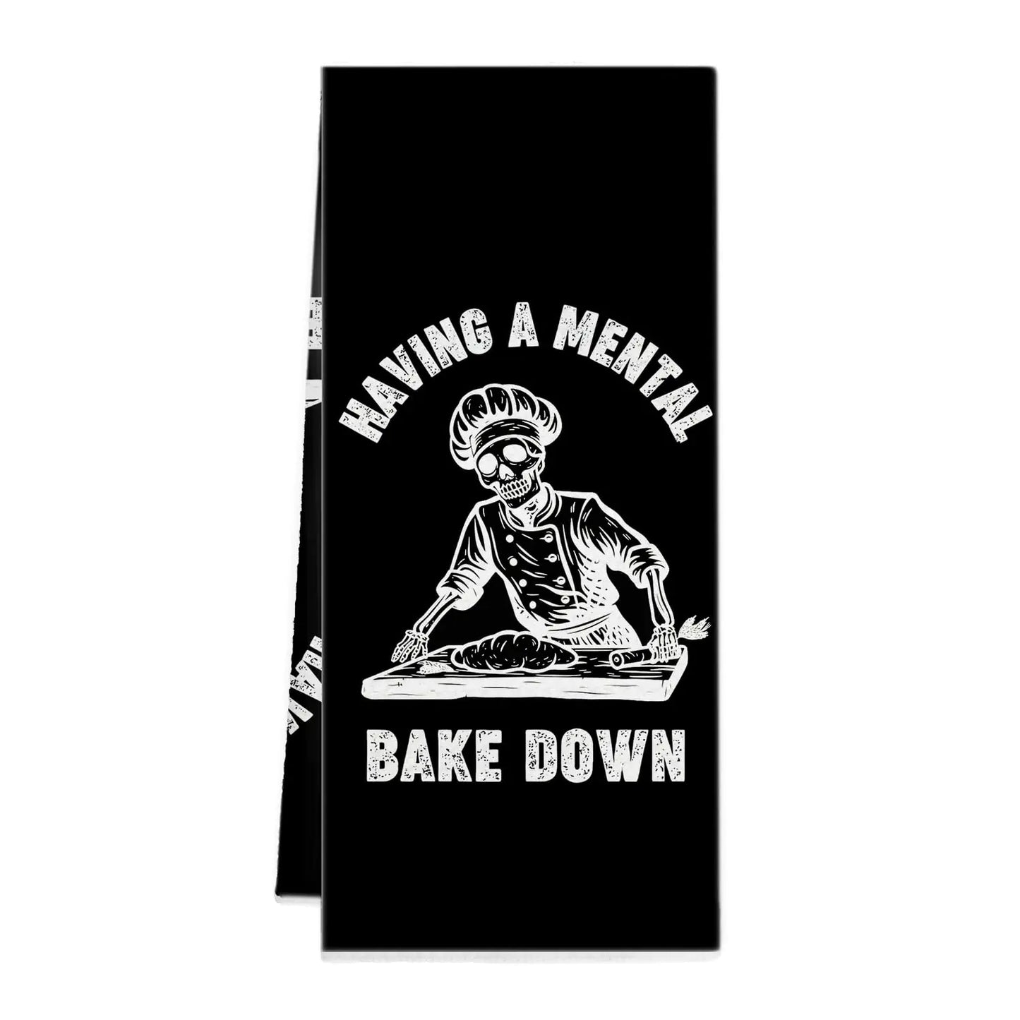 GICHUGI Funny Black Goth Skull Skeleton Kitchen TowelsGothic Skull Chef Hand TowelsHave A Meal Kitchen Dish Towels for Kitchen BathroomGoth Skeleton DecorGift for Goth Lover