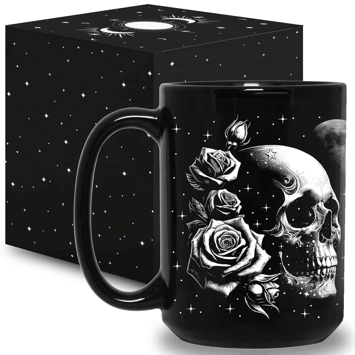 Skull Mug 15Oz Goth Gifts For Women Skull Gifts For Women - Witch Gifts Skull Gifts For Men Unique Skull Halloween Mug - Goth Decor Goth Mug - Skull Cup Gothic Gifts For Men Gifts For Gothic Women