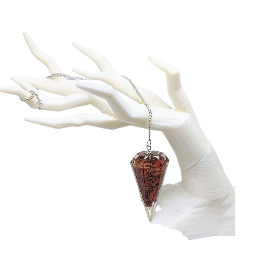 Pendulum -Cone -Chips Gemstone -Red Jasper