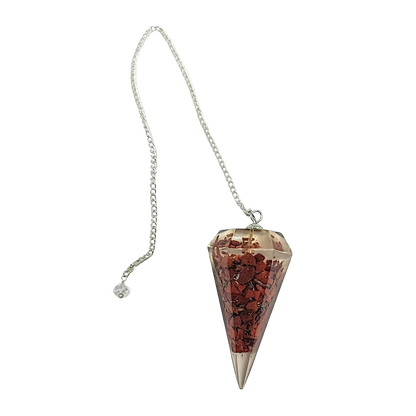 Pendulum -Cone -Chips Gemstone -Red Jasper