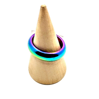 Ring -Rainbow Hematite -Round -Magnetic -Size 6-10