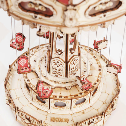 DIY Wooden Dreamy Musical Flying Chair Carousel Puzzle