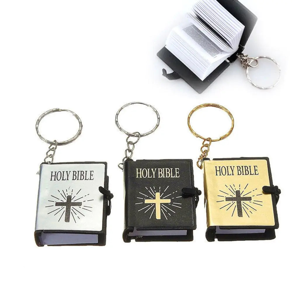 Mini Toy Book Keychain Pendant Bible Flip Book Ornaments