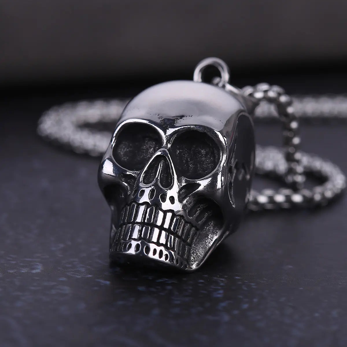 New Men's Punk Titanium Steel Skull Pendant Accessories