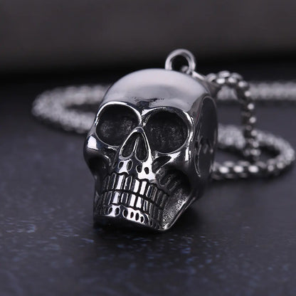 New Men's Punk Titanium Steel Skull Pendant Accessories