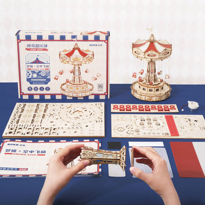DIY Wooden Dreamy Musical Flying Chair Carousel Puzzle