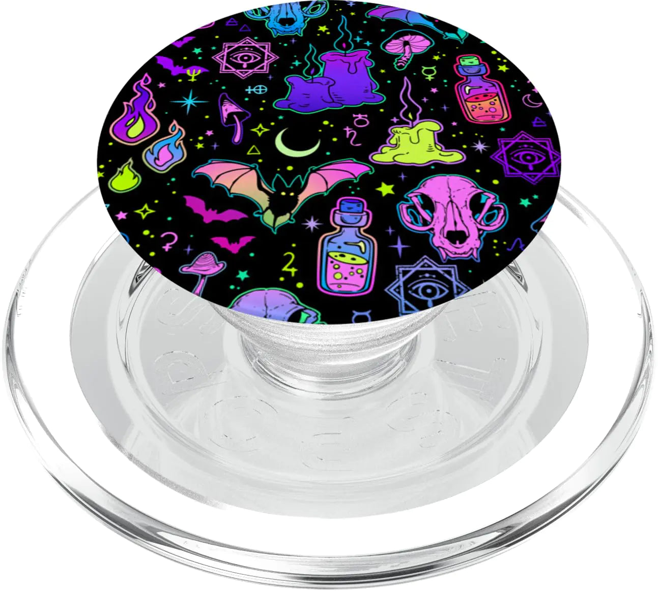 Pastel Goth Halloween Witchy Pattern Magical Witchcraft PopSockets MagSafe PopGrip for iPhone