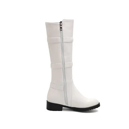 Belt Buckle Knee High Boots for Women (Sizes 40-48)