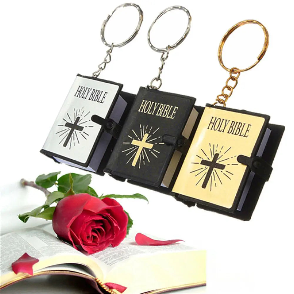 Mini Toy Book Keychain Pendant Bible Flip Book Ornaments