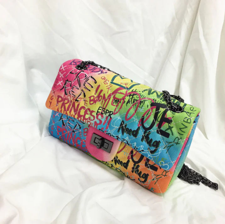 2019 New Chic Colorful Graffiti Large Shoulder Bag