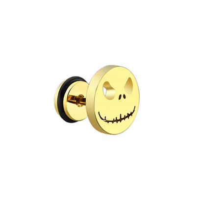Titanium Steel Skull Stud Earrings for Men