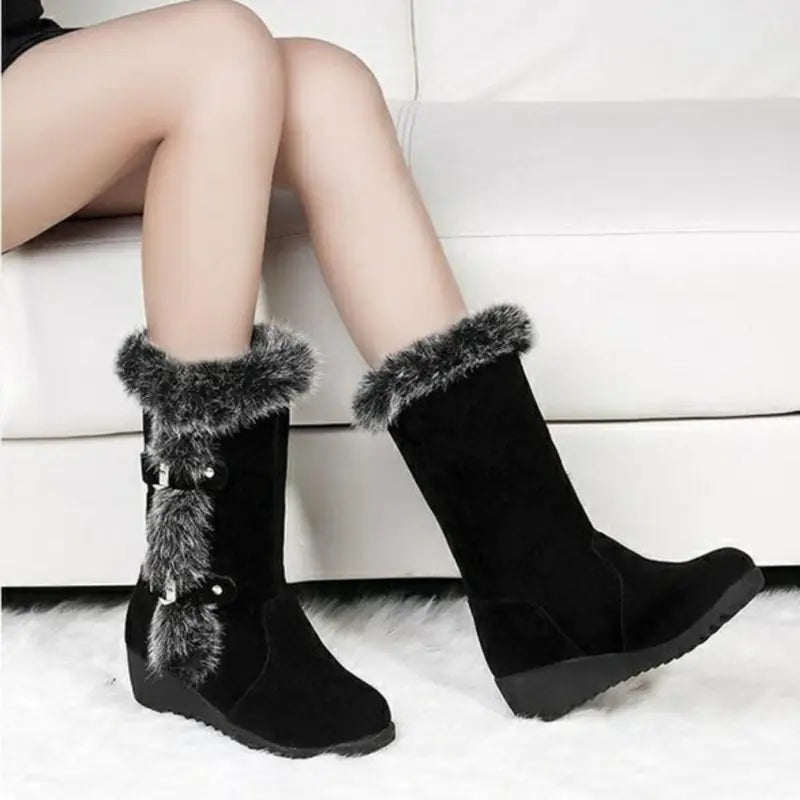 Fleece Lined Winter Snow Boots for Women, Fashionable