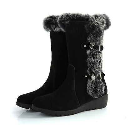 Fleece Lined Winter Snow Boots for Women, Fashionable